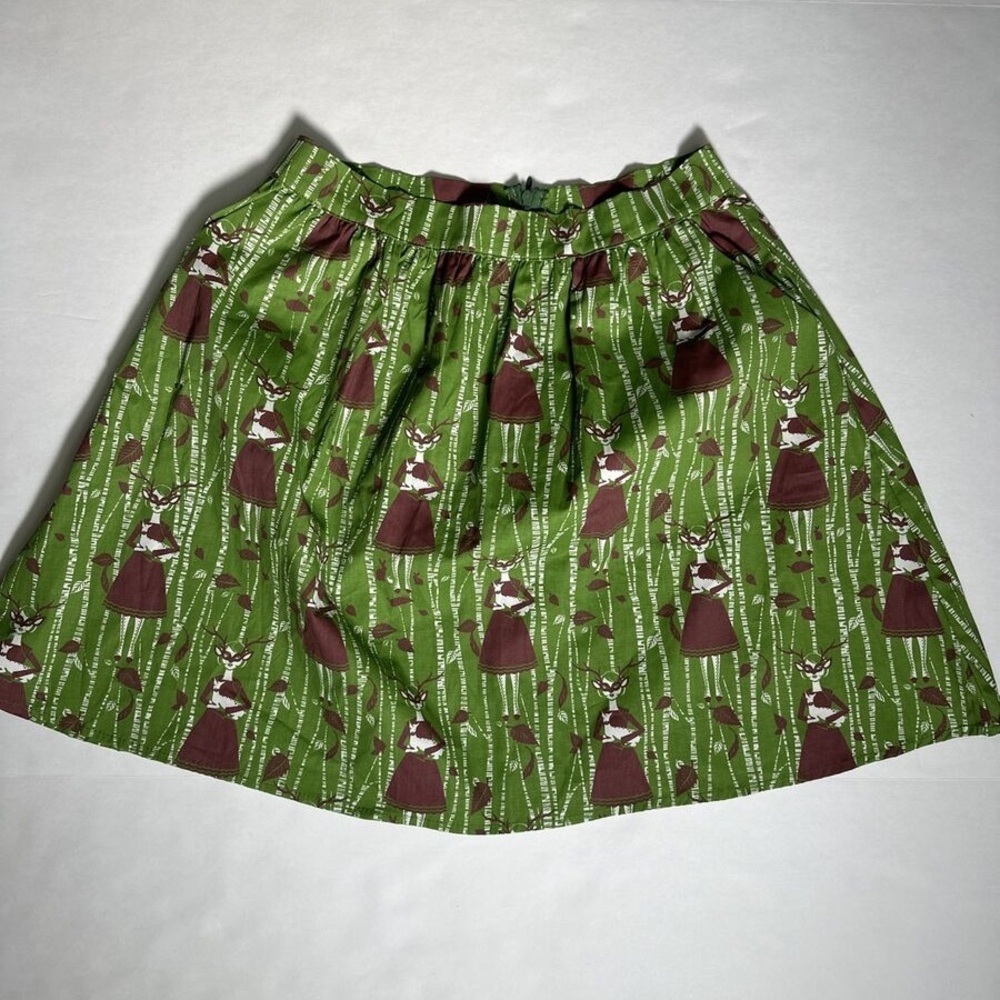 Blue platypus green midi skirt